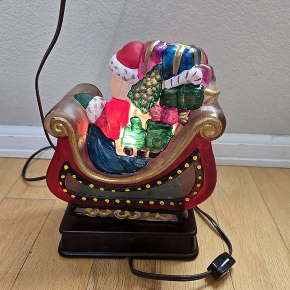 EM Merck Vintage Light Up Santa In Sleigh Old World Christmas 10th Anniversary - Picture 3 of 9